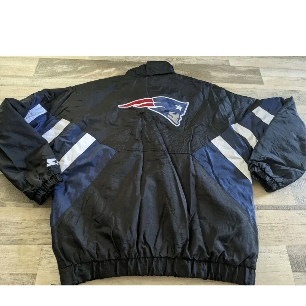 New England Patriots Starter NFL XL 1/2 Zip Puffer Pullover Jacket Excellent A+ - Picture 11 of 16